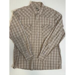 Vintage Cinch Cream & Tan Pearl Snap-MENS